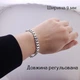 Жіночий срібний браслет широкий з накладками хвиля на ланцюжку регульований розмір 17 - 20 см чорнений 2015бчу/17-20 - зображення 2