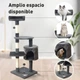 Игровой комплекс для кошек с когтеточкой и домиком MT04 40×40×116 см - изображение 4