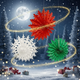 Набор подвесных бумажных новогодних украшений “Снежинка”, 3 шт | Paper Hanging Decorations Snowflake - изображение 3