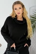 Жіноча трикотажна туніка з коміром хомутом LadyLike 40 Чорний (ll2187071190347) - изображение 1