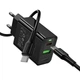Зарядное устройство с быстрой зарядкой PD20W+QC3.0 и кабелем Type-C to Type-C HOCO CS94A 1USB, 1Type-C Черный - изображение 6