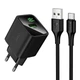 Зарядное устройство с быстрой зарядкой QC3.0 и кабелем USB to Type-C HOCO CS81A 1USB Черный - изображение 1