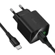 Зарядное устройство с быстрой зарядкой QC3.0 и кабелем USB to Type-C HOCO CS81A 1USB Черный - изображение 4
