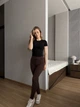 Жіночі лосини в рубчик Uaclothes 44-46 Коричневий (like36757-171831357) - изображение 1
