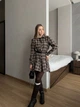 Прогулочное платье-рубашка в клетку коричневого цвета 36753 42/46 - изображение 1
