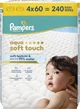 Упаковка детских влажных салфеток Pampers Aqua Soft Touch 60 шт х 4 пачки (240 шт) (8006530140027) - изображение 2
