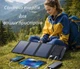 Сонячна панель портативна для зарядки смартфонів, power bank і ноутбуків, USB / Type-C, автономна, без акумулятора, для дому, подорожей та кемпінгу чорний 2100127 - зображення 2