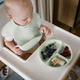 Дитячий нагрудник силіконовий для харчування 6м+ Babyono з застібкою 30x28 см зелений - зображення 5