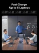 Зарядний пристрій Ugreen X759 Nexode 6-Port 500W GaN Desktop Fast Charger для iPhone 17/16/15, Galaxy S25/S24, MacBook Pro/Air, iPad, ноутбуків PD3.1-240W 5С1А Grey (55550) - зображення 12
