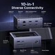 Док-станция 10 in 1 UGREEN CM923 M.2 NVMe SSD HDMI 4K@60Hz, USB-C/A 10Gbps, PD 100W, SD/TF для MacBook, Mac mini M4, ноутбуков Windows, iPad Pro Grey (55735) - изображение 4