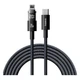 Кабель Baseus текстильна оплетка 20W для iPhone та Type-C чорний 2м - зображення 3
