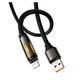 Кабель Hoco U136 Lightning 1.2м силіконовий з підсвічуванням 2.4A чорний для iPhone - зображення 6