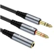 Кабель Hoco UPA21 2-in-1 3.5mm аудио адаптер металл серый - изображение 5