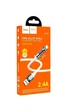 Кабель Hoco U136 Silicone Lightning 1.2м з підсвічуванням для iPhone 2.4A Білий - зображення 3