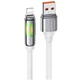 Кабель Hoco U136 Silicone Lightning 1.2м з підсвічуванням для iPhone 2.4A Білий - зображення 5