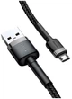 Кабель Baseus Micro USB 1.5A 2M для пристроїв з Micro USB чорний та сірий - зображення 3