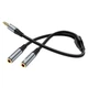 Кабель Hoco UPA21 2-in-1 3.5mm female to 2x 3.5mm male Сірий - зображення 3