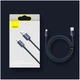 Кабель Baseus Crystal Shine 2.4A Lightning для iPhone 1.2м чорний - зображення 2
