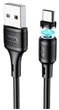Кабель Hoco X52 Sereno магнітний Micro USB 2.4A силікон чорний - зображення 4