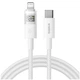 Кабель Baseus Текстильна оплетка 20W для iPhone та Type-C 2м Білий - зображення 1