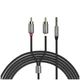 Кабель Hoco UPA10 RCA 3.5mm Пластикова оплетка Сірий 1.5м - зображення 3