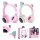 Наушники Bluetooth Hoco W27 Cat Ear беспроводные для музыки и звонков с подсветкой розовые 5 часов воспроизведения - изображение 2