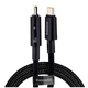 Кабель Baseus USB-C 100W текстильная оплётка для быстрой зарядки 2м белый - изображение 1