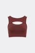 Бесшовный женский топ с акцентным вырезом Giulia FLEX TOP ENERGY S/M Brown-hot chocolate, стильный топ, из микрофибры, для спорта - изображение 2