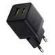 Мережевий зарядний пристрій Baseus Palm Fast Charger USB-C + USB-A 20W EU Cluster Black - зображення 3