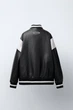 Кожаная куртка бомбер для мальчика Zara 140 размер черная 5854775800 - изображение 4