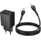Мережевий зарядний пристрій Hoco N71 Nuevo PD30W+QC3.0 (1USB-A/1C) + кабель Type-C to Type-C Black - изображение 4