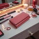 Женский кожаный кошелек Visconti HT35 Buckingham Red — Классическая форма под прямую купюру, Закрывается на кнопку, Монетница на молнии, RFID-защита, Натуральная кожа - изображение 12
