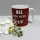 Кухоль керамічна 800 мл d-11,1 см, h-12,6 см ALL YOU NEED IS LOVE XXL Olens 527 / 3453 ЧЕРВОНА - зображення 5