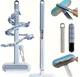 Щетка 2-в-1 для удаления шерсти собак и кошек 3 in 1 Pet Hair Remover сине-серая, двусторонняя, моющаяся, для ковров и мебели, пластиковая ручка 45 см (насадка 18 см), арт. ТМ22 - изображение 5