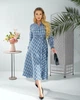 Жіноча сукня міді у клітинку з довгим рукавом LadyLike 50 Синій (ll2194362269446) - изображение 4
