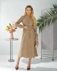Жіноча сукня міді у клітинку з довгим рукавом LadyLike 50 Бежевий (ll2194325589444) - изображение 3