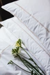 Комплект постельного белья Ecotton Евро 210х220 см Premium вышивка + кант Бежевый Перкаль (25144_000) - изображение 1