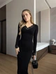 Жіноча силуетна сукня міді з мереживом Uaclothes 42-44 Чорний (like36768-171941349) - зображення 4