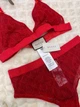 Комплект жіночої білизни сіточка червоного кольору 75В - изображение 3
