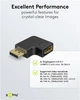 Перехідник відео Goobay DisplayPort M/F (адаптер) v2.1 8K@144Hz кутовий 90° вліво чорний(75.07.7132) - зображення 4