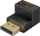 Перехідник відео Goobay DisplayPort M/F (адаптер) v2.1 8K@144Hz кутовий 90° вниз чорний(75.07.7130) - зображення 1