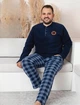 Мужская тёплая пижама из флиса полар Big Size 3XL синий SNC3448 - изображение 1