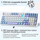 Клавиатура игровая механическая Aula S-100 PRO Wireless White-Blue ENG/UKR Red Switch Hot-Swap USB, 2.4G, Bluetooth - изображение 11
