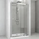 Душові двері в нішу Shower Saturn 150x190 см, прозоре загартоване скло 6 мм, алюмінієвий профіль, матовий хром - зображення 1