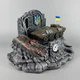 Штоф сувенирный с часами "БТР-70" ручная работа | Декоративная подставка для стопок и фляги PA_1232 - изображение 2