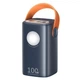 Павербанк Remax 60000 mAh 100W Павербанк Remax RPP-100 зі швидкою зарядкою PD/QC, Портативний зовнішній акумулятор, універсальні порти 3USB/2Type-C, LED-дисплей, ліхтарик Синій - зображення 1