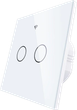 Розумний перемикач Moes Wi-Fi RF скляний на 2 канали Білий (WRS-EU2-WH-MS) - зображення 1