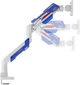 Настільне кріплення для монітора GamePro MAG701WBL з газліфтом 24-57" 2~30kg White & Blue - зображення 3