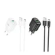 Зарядний комплект Hoco C140A fast charger 1роз'єм USB 18W 5V/3A, QC3.0 кабель USB to Type-C 1 метр White - зображення 2
