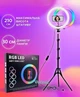 Кольцевая лампа Лампа для визажиста RGB лампа с держателем для телефона и штативом 2,1 метра круглая 30 см MJ30 - изображение 2